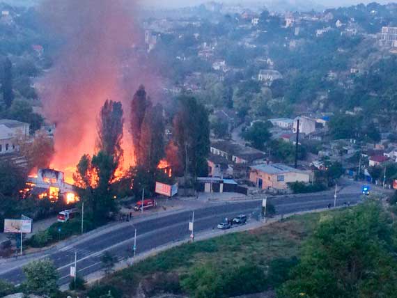 пожар в районе лесосклада по улице Котовского