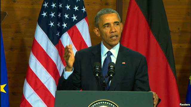 Президент США Барак Обама в немецком Ганновере