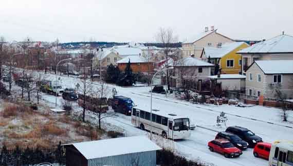 транспортный коллапс в Севастополе из-за гололеда
