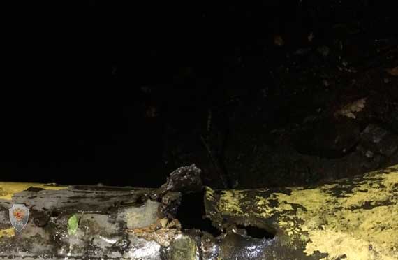 фотографии повреждённого газопровода возле села Виноградное под Алуштой