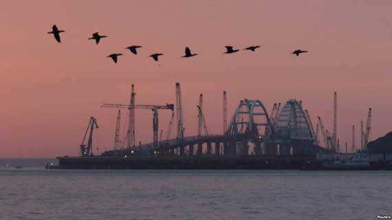 Строительство Керченского моста, декабрь 2017 года