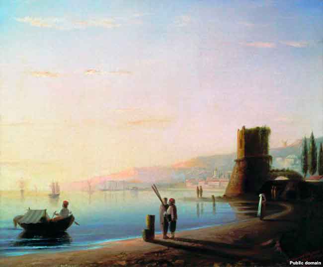 Айвазовский И. Пристань в Феодосии, 1840 г.