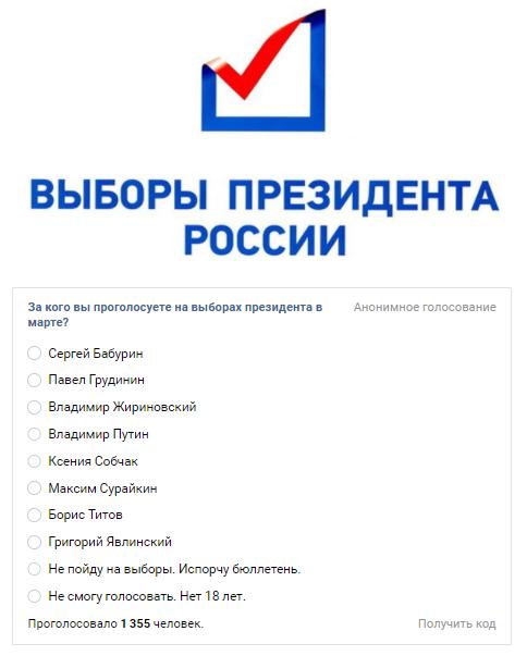 В соцсетях стартовало онлайн-голосование, за какого кандидата в президенты России проголосовали бы севастопольцы на выборах