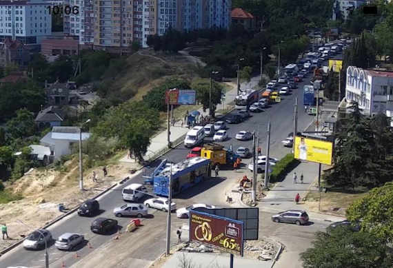 пробка на проспекте Гагарина в Севастополе