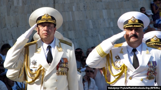 Юрий Ильин (справа) на праздновании Дня флота Украины
