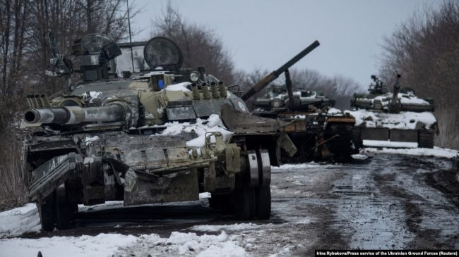 Уничтоженные российские танки в Сумской области