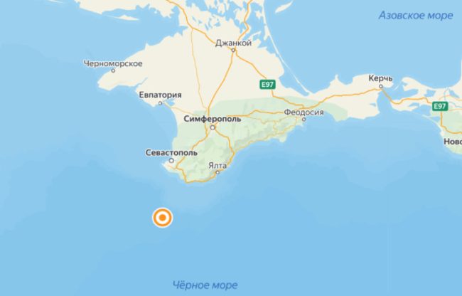 В 05.42 у берегов Крыма произошло землетрясение, свидетельствуют данные монитора землетрясений.