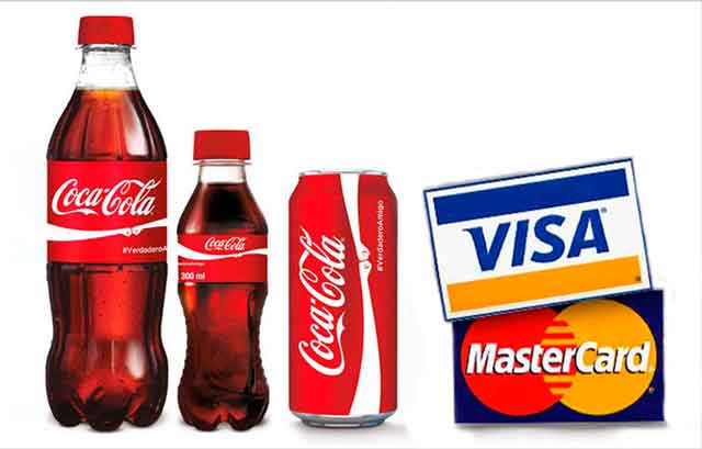 Coca-Cola, Visa, MasterCard