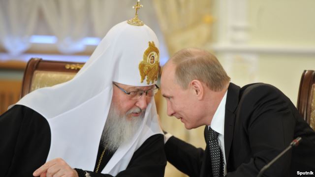 Московский патриарх Кирилл с президентом России Владимиром Путиным