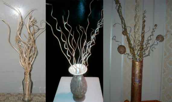 декоративные ветки из лозы в виде спиральки