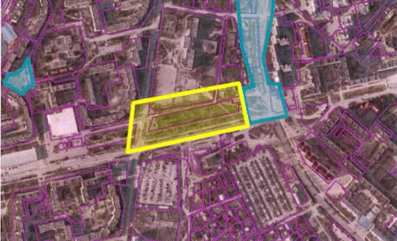 Желтым цветом выделен участок на Столетовском проспекте, для этого надела в правительстве Севастополя разрешили разработку проектов планировки и межевания. Фото ДАГС