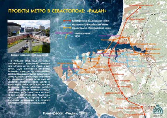 В Генплане Севастополя 2005 года присутствует сеть лёгкого метро типа РАДАН