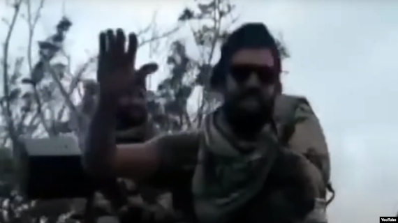 Фрагмент из видео с якобы участием чеченцев в конфликте в Нагорном Карабахе