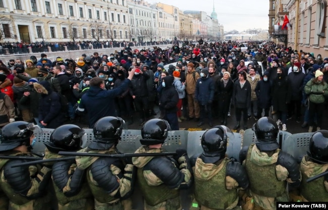 Акция в поддержку Алексея Навального, Санкт-Петербург