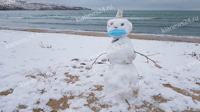 в Крыму снеговик надел маску