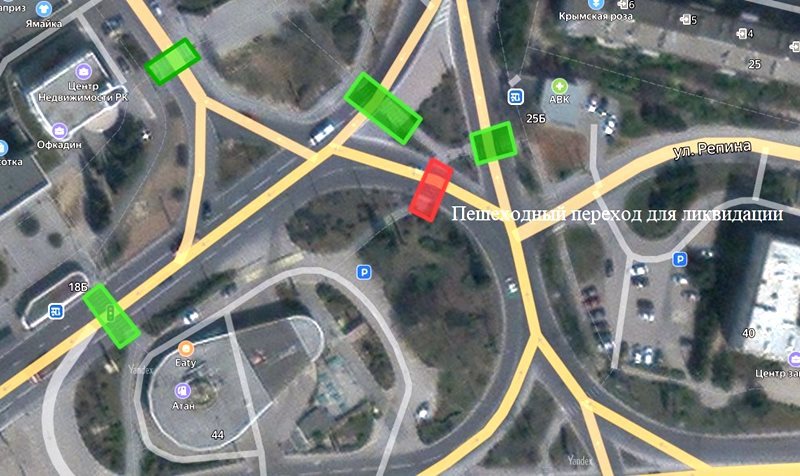 «Севавтодор» ликвидирует пешеходный переход в районе улиц Руднева и Вакуленчука