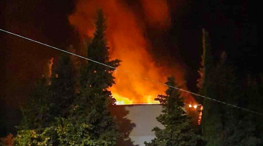 пожар на улице Кривошты в Ялте