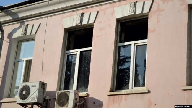 Последствия пожара на улице Киевской в Ялте