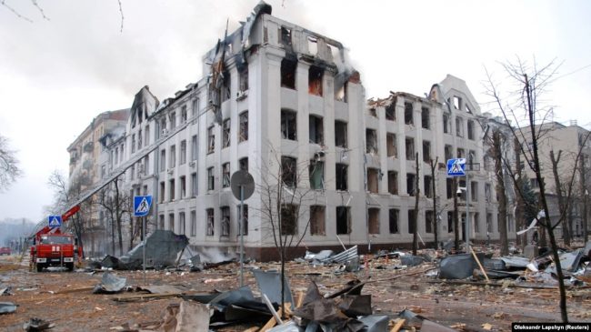 результат ночных бомбардировок Харькова