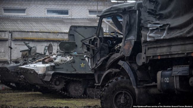 Уничтоженная российская военная техника на севере Харьковской области