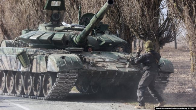Захваченный украинской армией российский танк