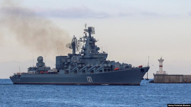 на ракетном крейсере «Москва»